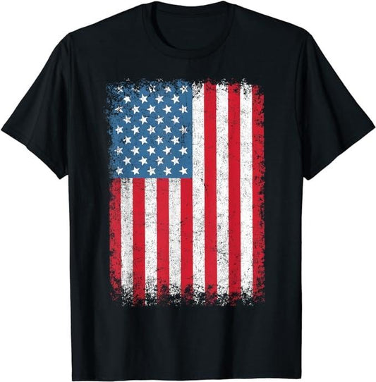 Patriotic Shirts For Men, USA Patriotic American Flag For Men US T-Shirt Menswear Top Casual Cotton Fashion Basic