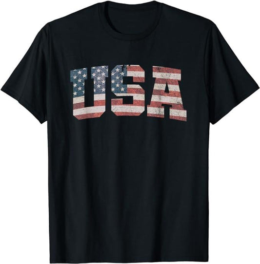 Patriotic Shirts For Men, USA US Flag Patriotic 4th of July America T-Shirt Menswear Top Casual Cotton Basic Fashion