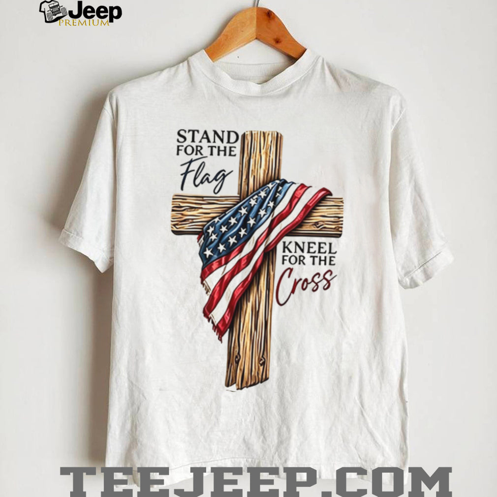 Patriotic Stand For The Flag Kneel For The Cross Faith T Shirt