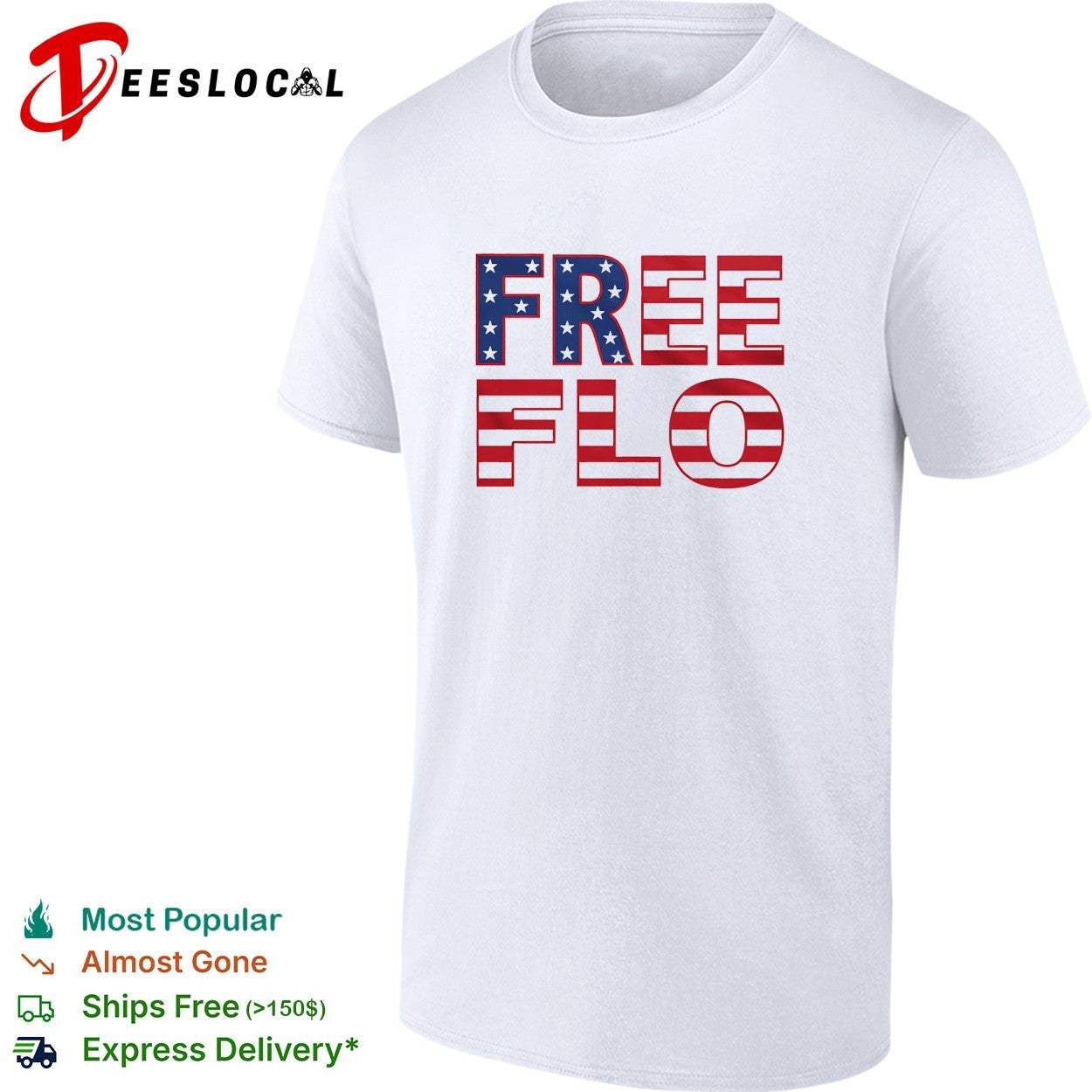 Patriotic USA flag stars and stripes typography shirt