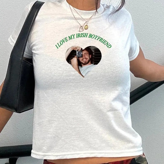 Paul Mescal I Love My Irish Boyfriend St Patty's Day Baby Tee Lucky Irish Trendy Retro St Paddys Day y2k St. Patricks Day