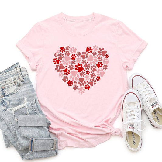 Paw Print Heart, Pets, Dogs, Cats, Super Soft Tshirt, Valentine's Day Hoodie, Sweatshirt | WearSparks.com
