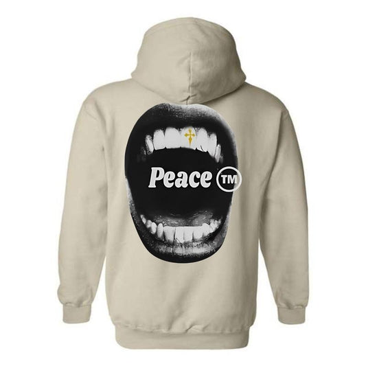 Peace Hoodie - Bold Mouth Design with Peace TM Symbol, Perfect for Making a Statement, Ideal for Casual Wear, Comfortable...