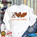 Peace Love Cowboys Oklahoma State OSU Glitter Graphic Shirt