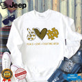 Peace Love Fighting Irish Notre Dame Glitter Graphic T Shirt