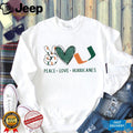 Peace Love Hurricanes University of Miami Fan Graphic T Shirt