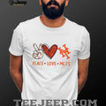 Peace Love Mets New York Baseball Glitter Heart Logo T Shirt