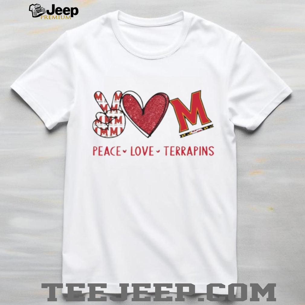 Peace Love Terrapins Maryland College Sports Fan T Shirt