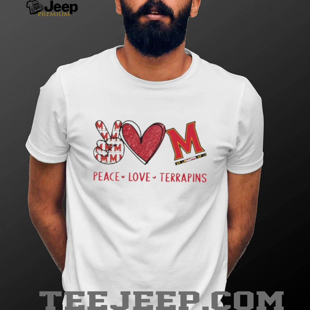 Peace Love Terrapins Maryland College Sports Fan T Shirt