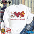 Peace Love USC Trojans Cardinal and Gold Fan T Shirt