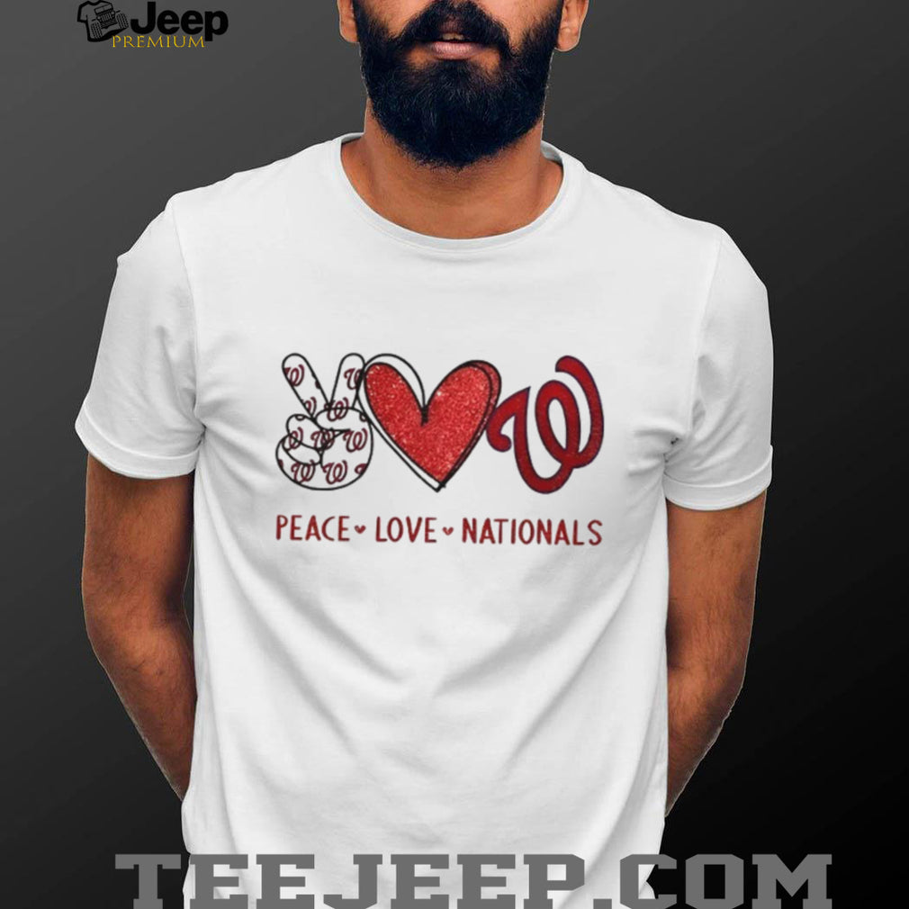 Peace Love Washington Nationals Baseball Logo Fan Graphic T Shirt