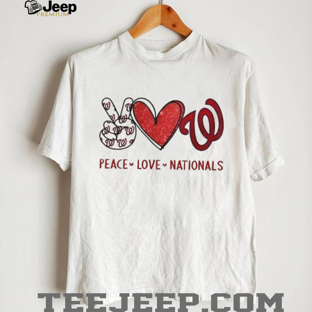 Peace Love Washington Nationals Baseball Logo Fan Graphic T Shirt