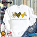 Peace Love Wolverines Michigan College Pride Graphic T Shirt