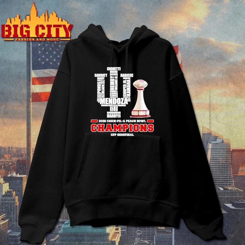 Peach Bowl Champions 2026 Indiana football trophy Shirt
