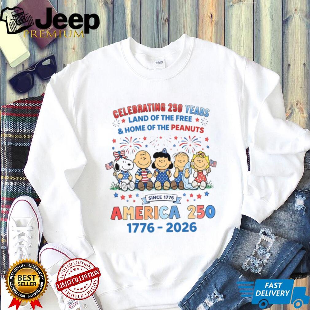 Peanuts America 250 Years Land of the Free T Shirt