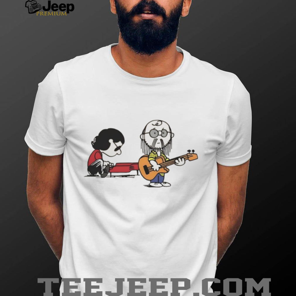 Peanuts Style Parody Musicians Cartoon Characters Playing Music T Shirt