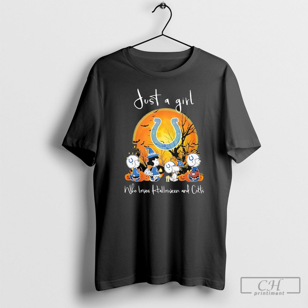 Peanuts Characters Just A Girl Who Loves Halloween And Indianapolis Colts Shirt Sweater