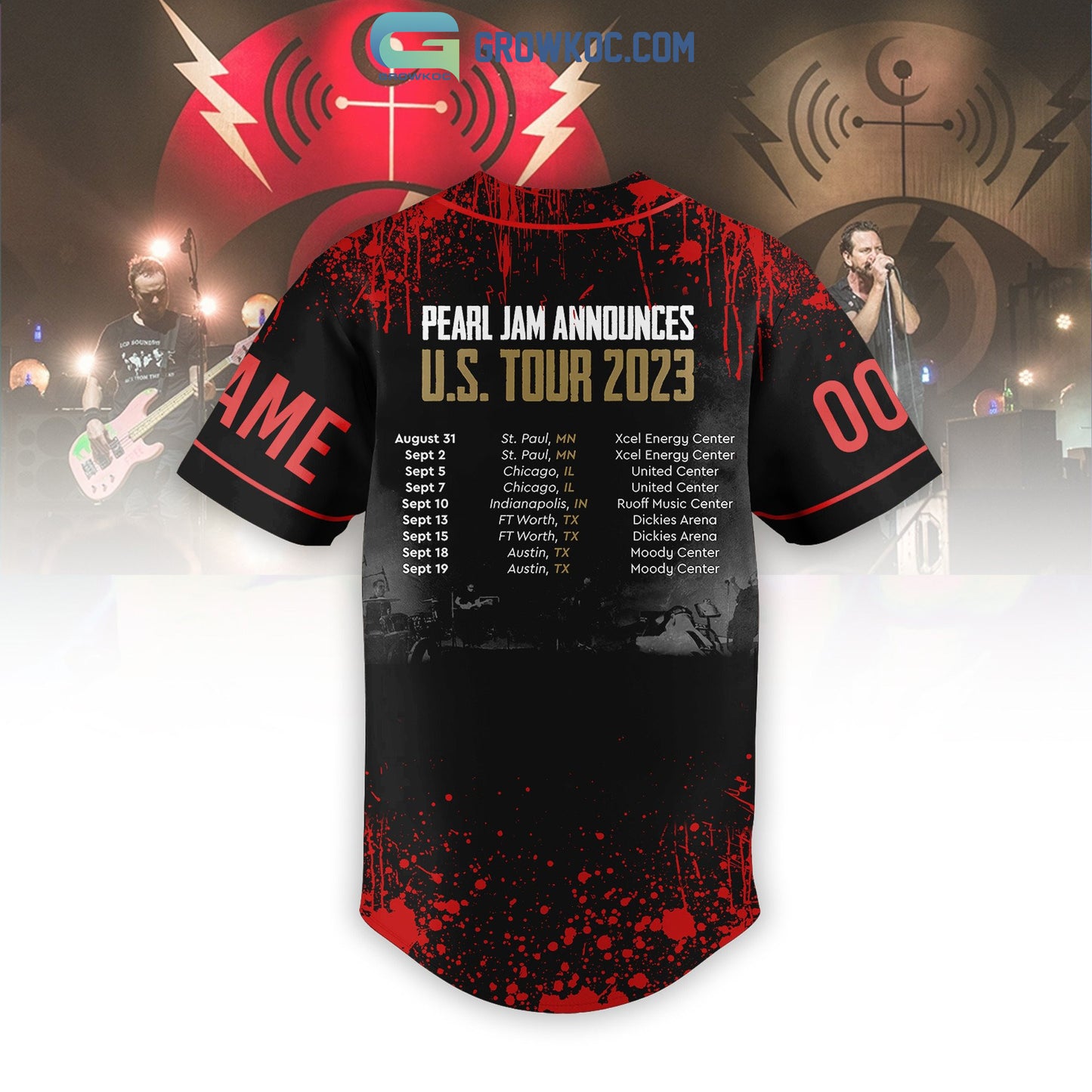 Pearl Jam Announces US Tour 2023 Personalized Baseball Jersey