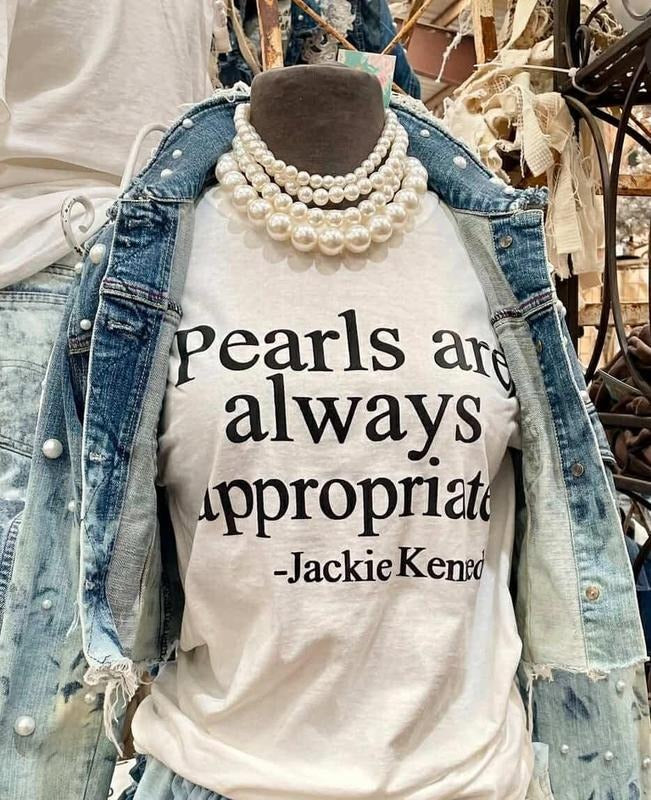 Pearls are Always Appropriate LONG SLEEVED T-Shirt | Classic Pearl Graphic Tee | Stylish & Timeless Shirt for Every Occasion
