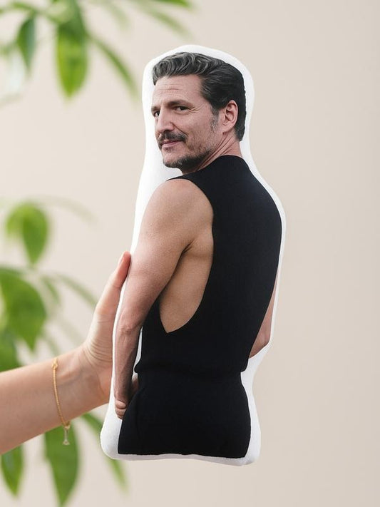 Pedro Pascal Ugly Plush Pillow 2Side, Pedro Pascal Plush Pillow for Christmas Gift, Celebrity Crush Holiday Decor for Christmas Tree, Holiday Gift