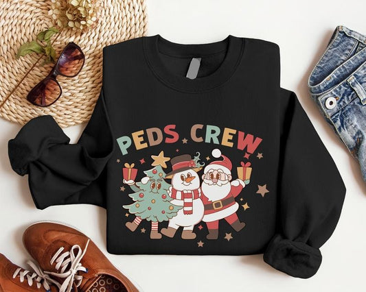 Peds Nurse Sweatshirt, Matching PEDS Crew Hoodie, Pediatric Christmas Gift Sweater, Nursing School Team Holiday Hoodie, Christmas Hospital Party Team Outfit.