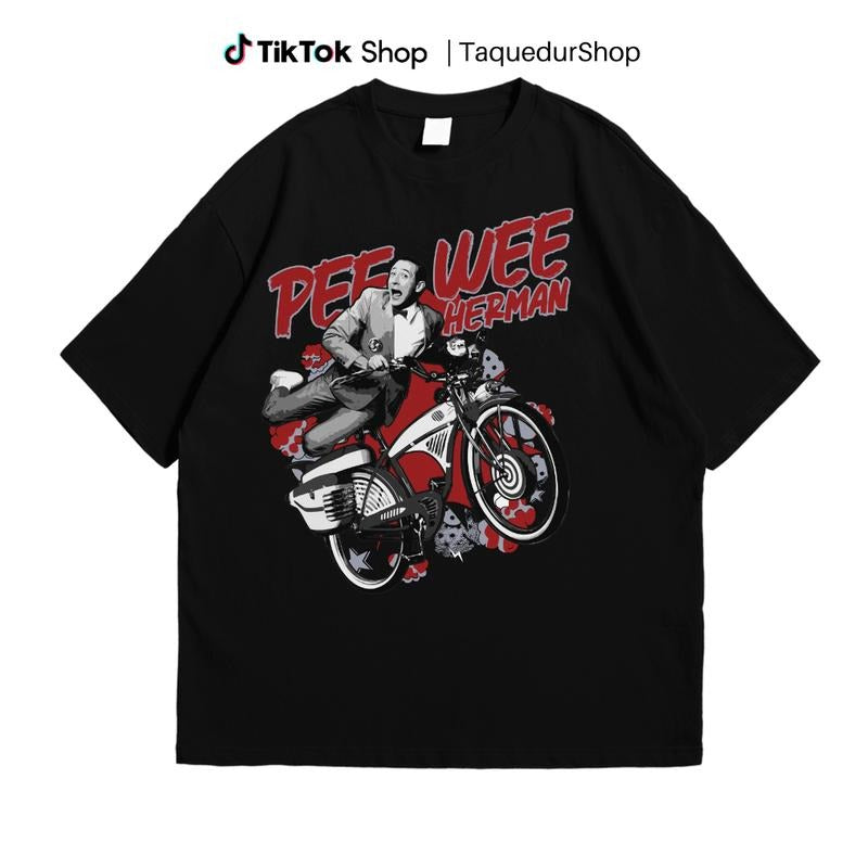 Pee Wee Herman with Bike Shirt | Paul Reubens Memorial | | I Know You Are But What Am I Quote Shirt Loose