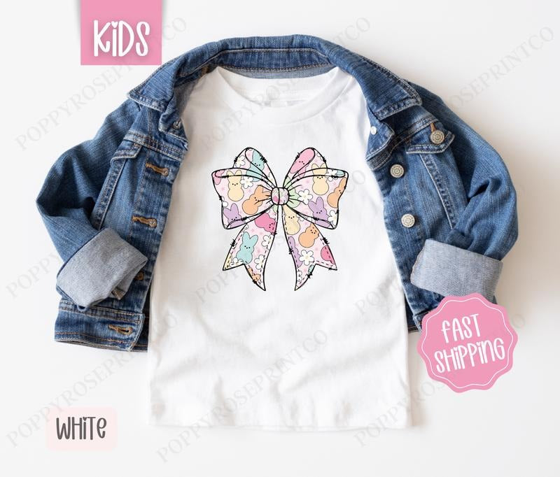 Peep Bow Kids Shirt - Easter Children's Tshirt - Cute Youth Tee Gildan Hoodie, Sweatshirt | WearSparks.com