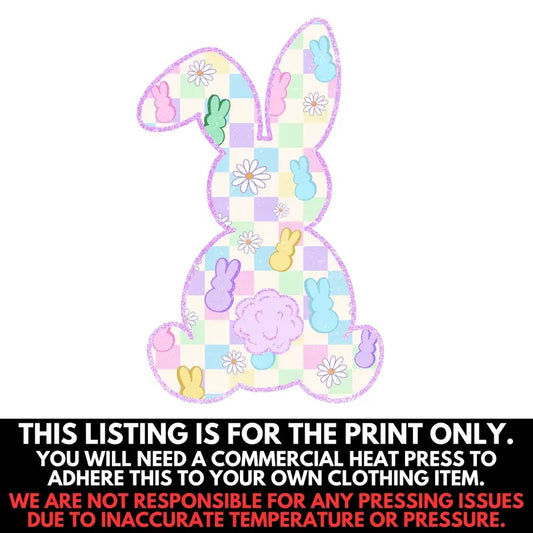 Peeps Checkered Bunny Print - PRINT ONLY 'NLB'