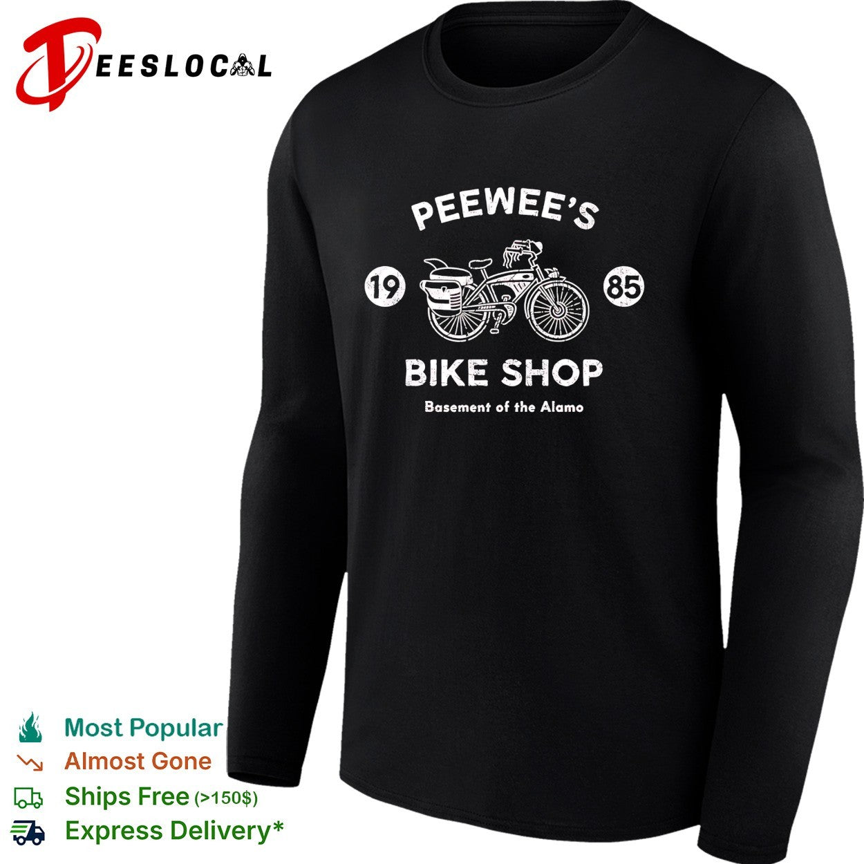 Peewee’s bike shop 1985 basement of the Alamo Pee wee’s Big Adventure shirt
