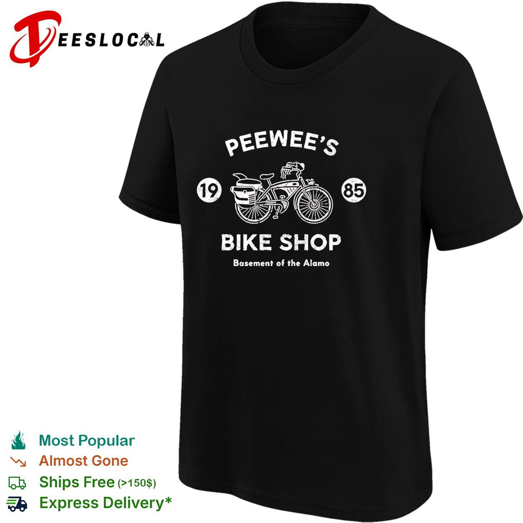 Peewee’s bike shop 1985 basement of the Alamo Pee wee’s Big Adventure shirt