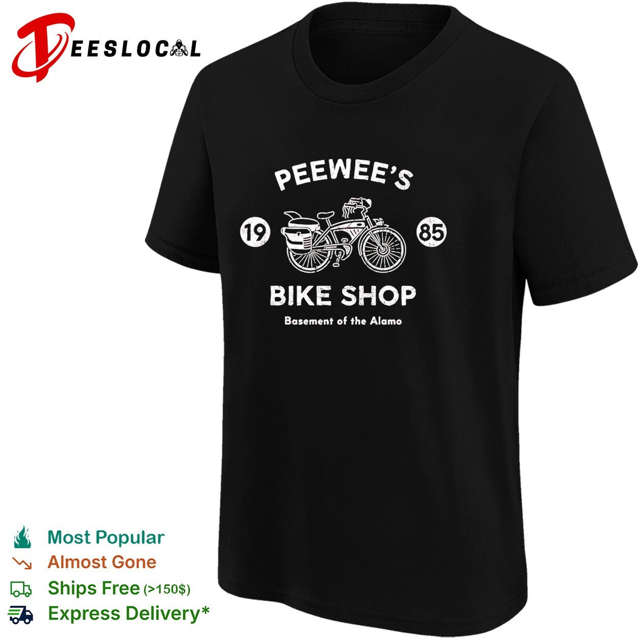 Peewee’s bike shop 1985 basement of the Alamo Pee wee’s Big Adventure shirt