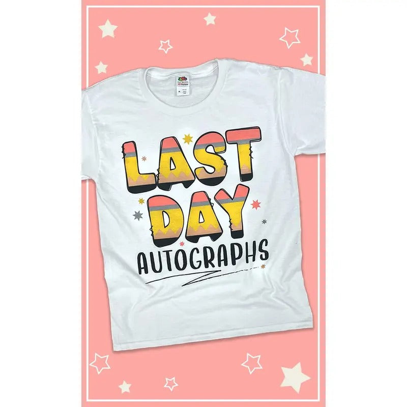 Pencil Last Day Autographs Youth Tee - Fun School Vibes #LastDayTee #SchoolAutographs #WhiteGlow