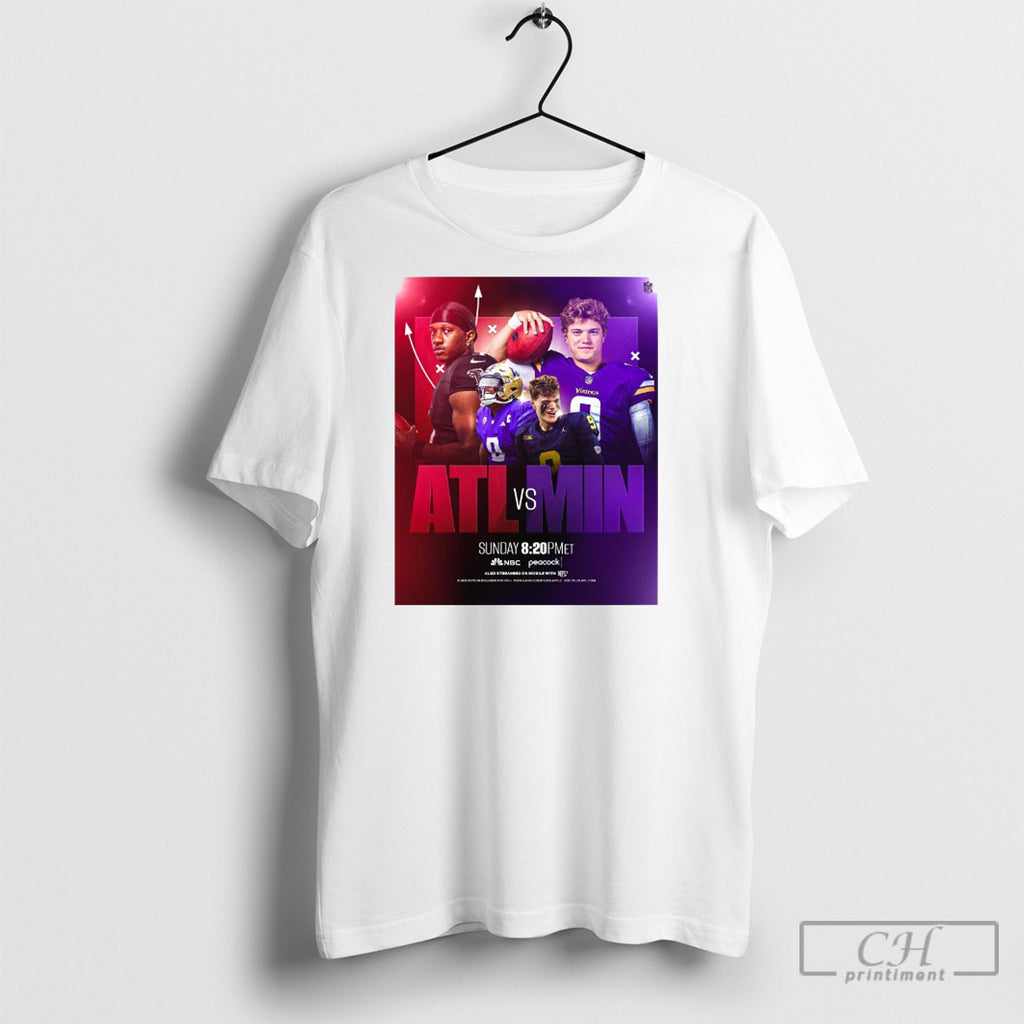 Penix Atlanta Falcons Vs Mccarthy Minnesota Vikings Round 2 2025 Poster