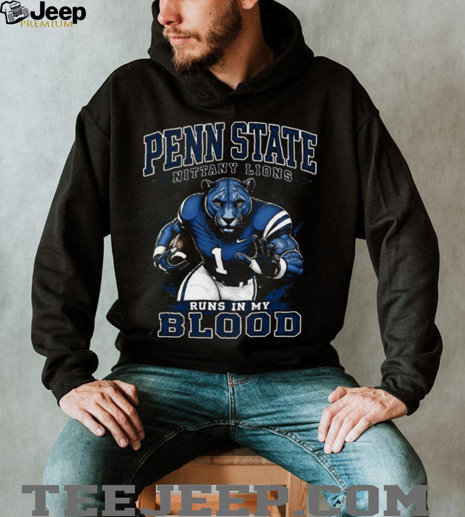 Penn State Nittany Lions Runs In My Blood Fan Retro Men Women Shirt