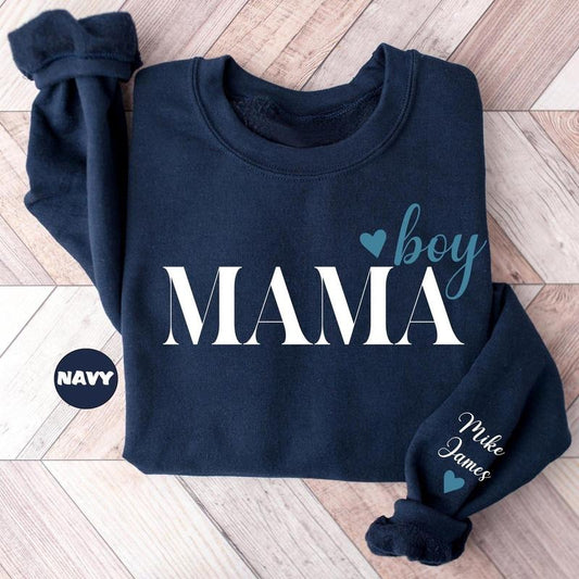 Personalized Boy Mama Sweatshirt, Custom Mama Of Boys Hoodie, Baby Announcement Outfit, New Mom Clothing, Mommy Outfit, Momma Birthday Gifts
