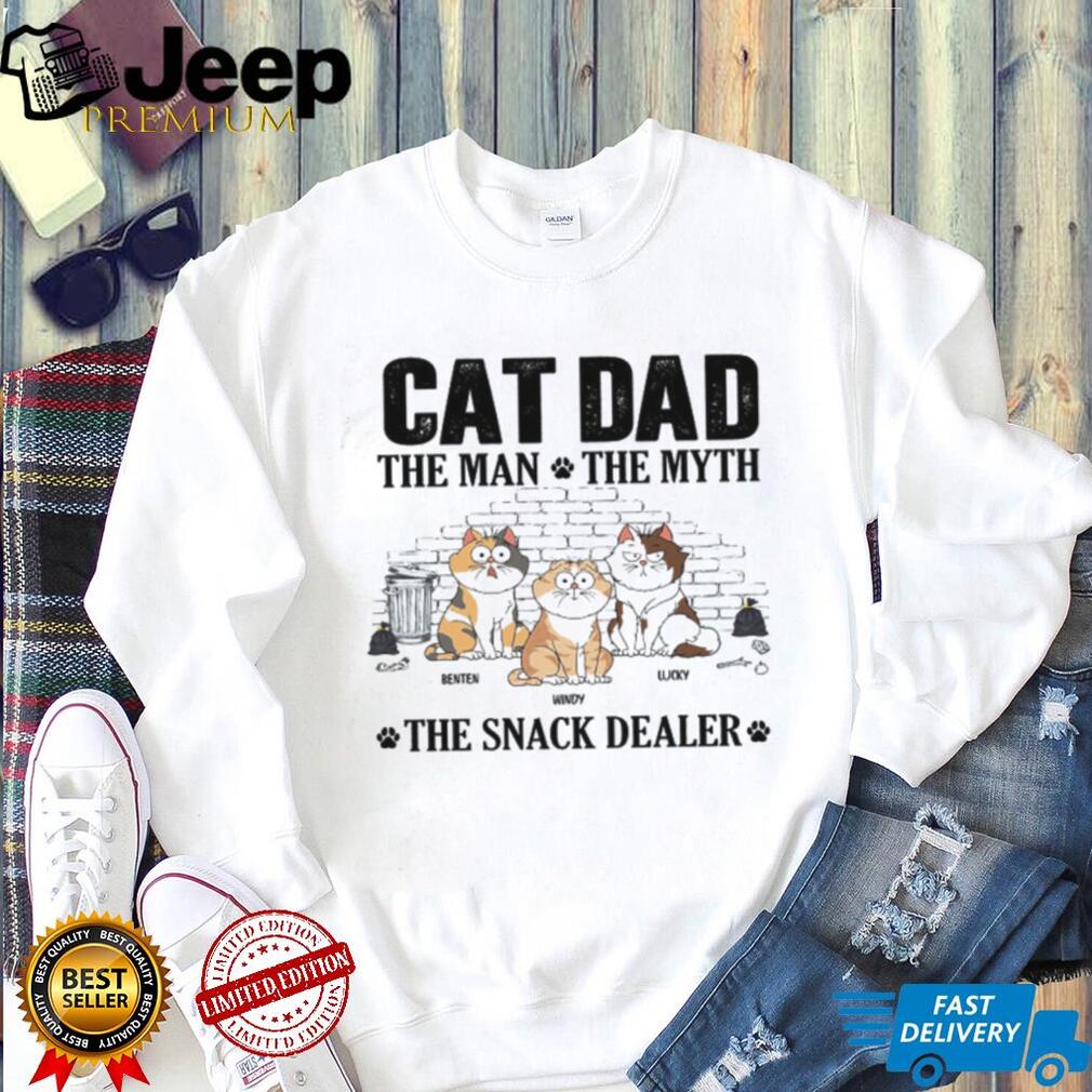 Personalized Cat Dad The Man The Myth The Snack Dealer Graphic T Shirt