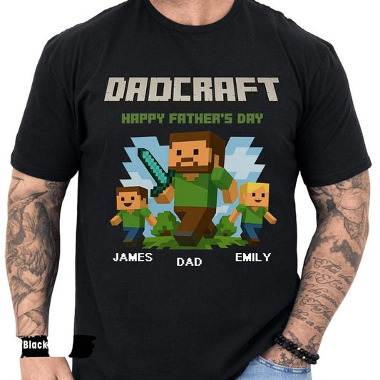Personalized DadCraft Shirt, Gamer Dad DadCraft Tee, Father's Day Gift, Chicken Jockey, Trending Movie Shirt inspired by Minecraft