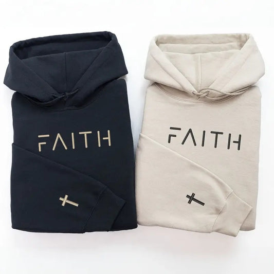 Personalized Faith Embroidered Hoodie - Unisex Crewneck Sweatshirt & Hoodie - Fit, Fabric T-Shirts | WearSparks.com