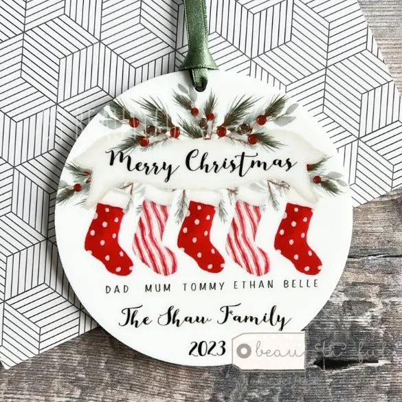 Personalized First Christmas Ornament for Baby - Hedgehog Design - Custom Name Gift - Holiday Tree Decoration - 1st Xmas Keepsake