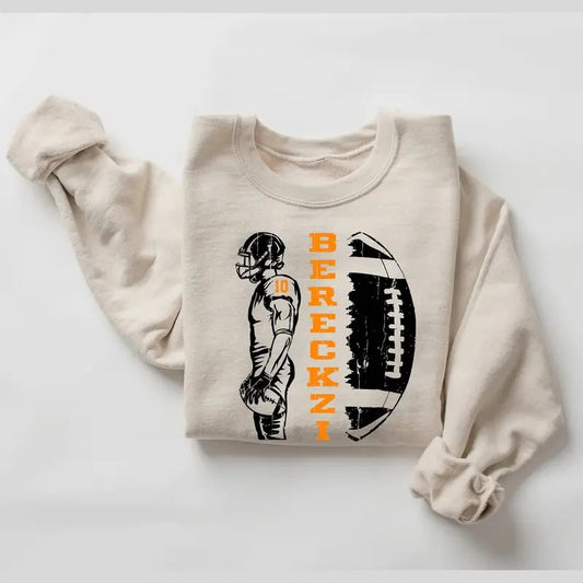 Personalized Football Sweatshirt - Adult Youth Team Name Football Player Tee - Football Cheerleader shirt