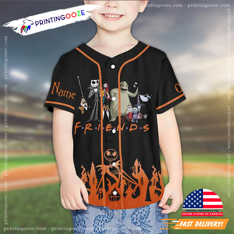 Personalized Jack Skellington Halloween Cartoon Baseball Jersey