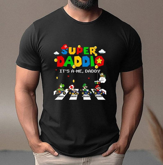 Personalized Super Daddio Game Shirt, It's A-Me Daddy Shirt, Father's Day Gift, Father Funny Daddio Shirt, Gift for Dad, Dad Shirt, Dad Life