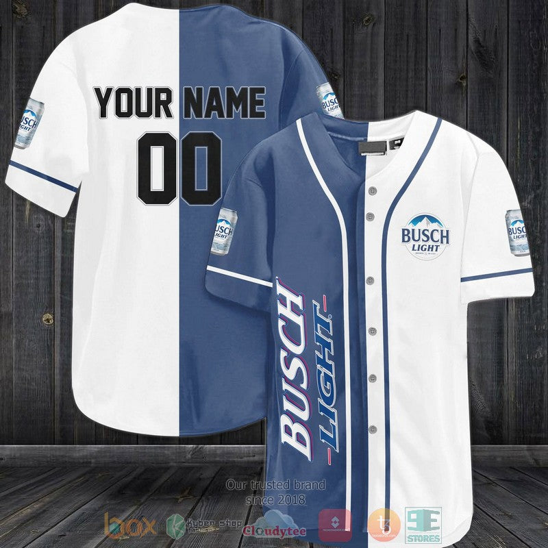 Personalized Busch Light custom white blue Baseball shirt
