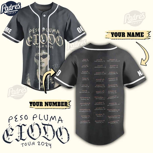 Peso Pluma Tour 2024 Custom Baseball Jersey - Padres Jersey Oasis: Elevate Your Baseball Style Game
