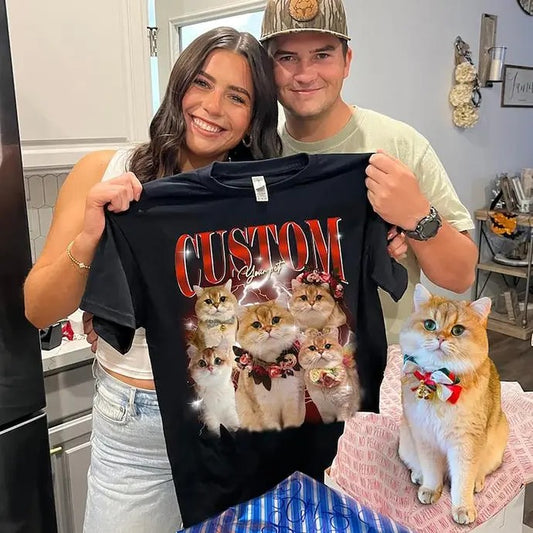 Pet Custom Vintage Shirt, Custom Cat Graphic Unisex T-Shirt, Dog Bootleg Retro 90's Tee Gift For Her, Vintage Graphic 90s Tshirt, HL301