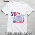 Philadelphia 76ers City Skyline Doodles Typography T Shirt Philly Basketball Fan T shirt