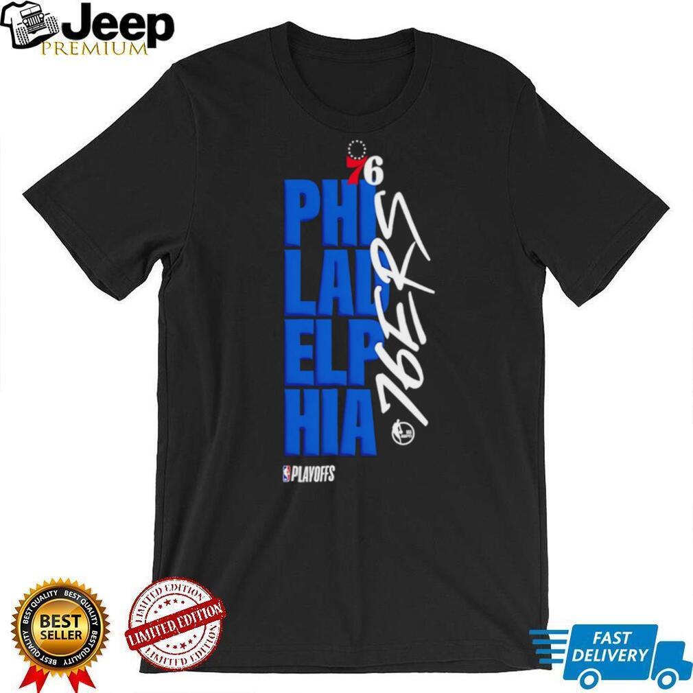 Philadelphia 76ers NBA Playoffs Vertical Logo Basketball T Shirt