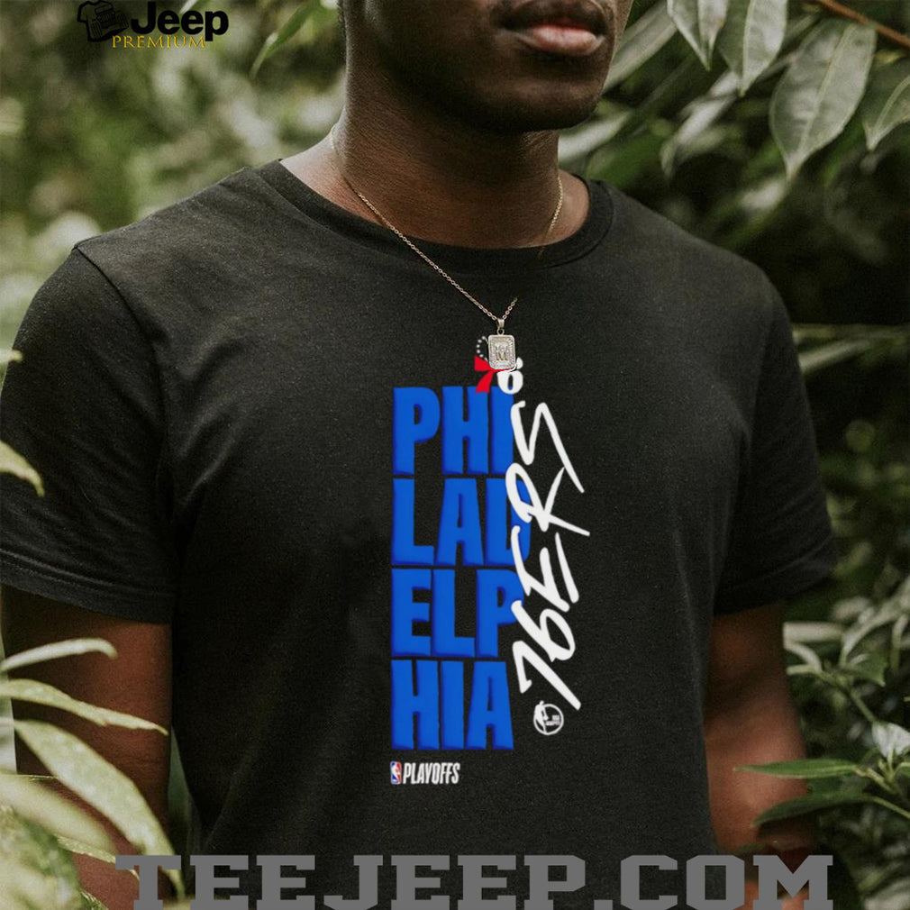 Philadelphia 76ers NBA Playoffs Vertical Logo Basketball T Shirt