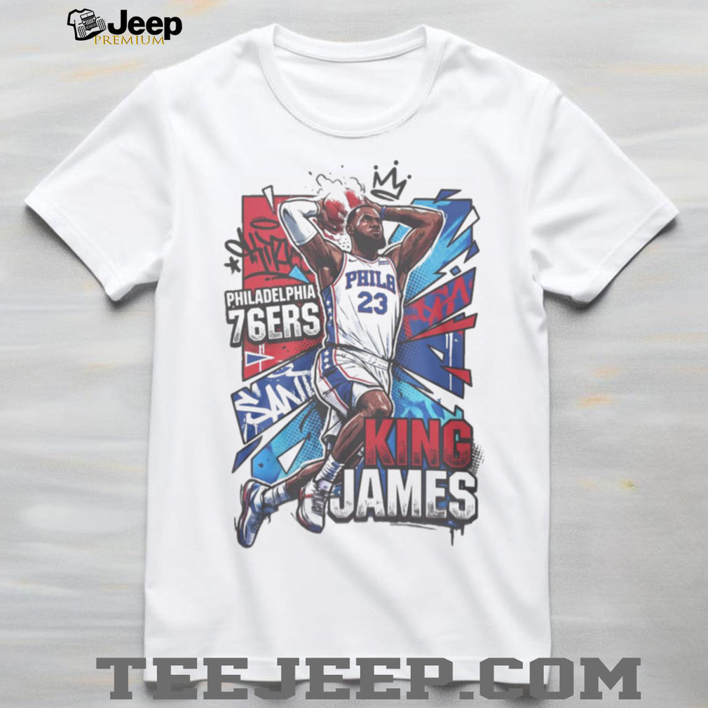 Philadelphia Basketball King James Graffiti Sports Fan Shirt
