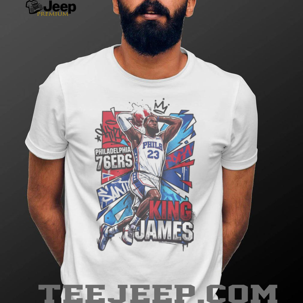 Philadelphia Basketball King James Graffiti Sports Fan Shirt